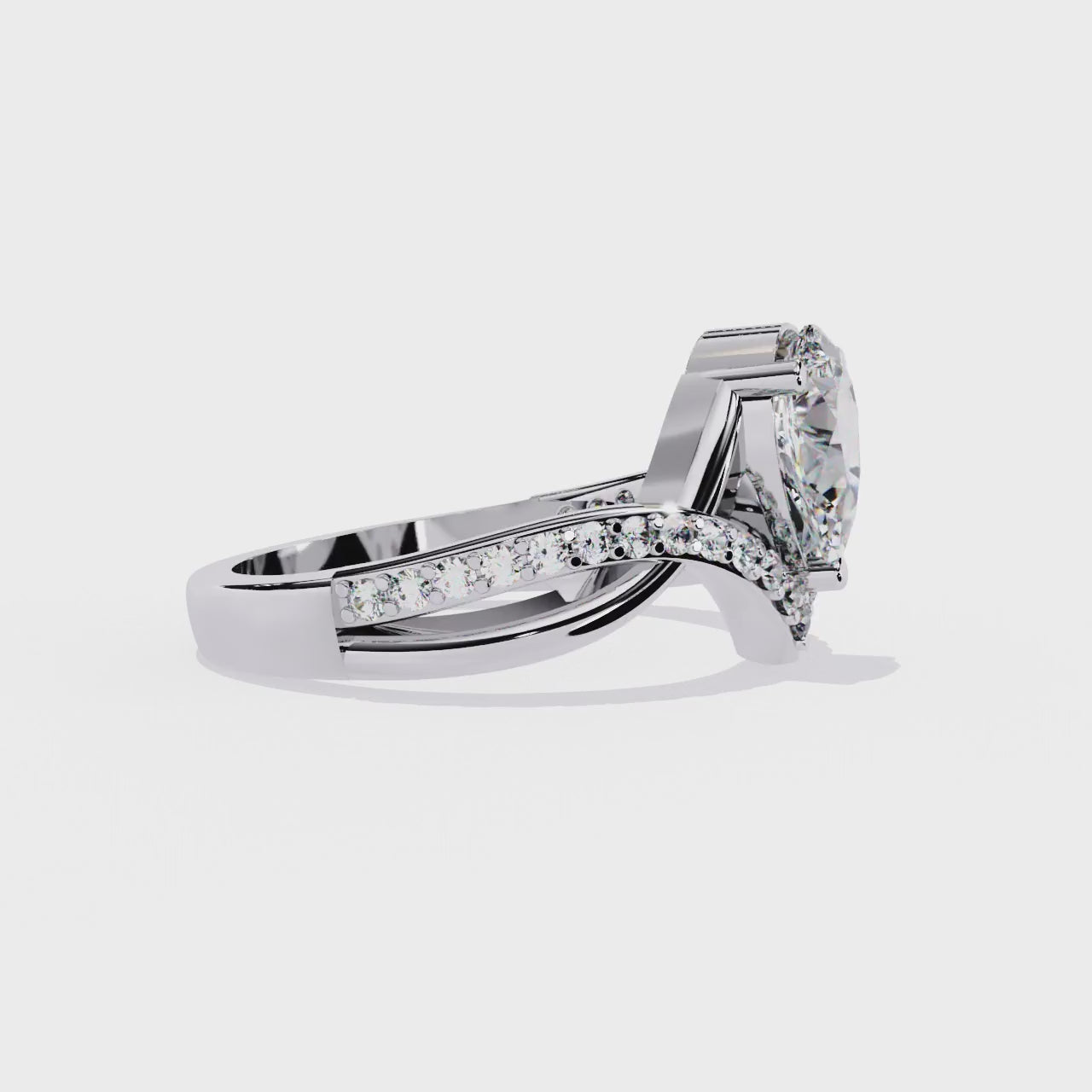 Celestial Crown Pear Diamond Ring